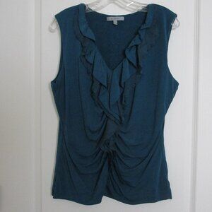 gathered ruffled bodice tank top